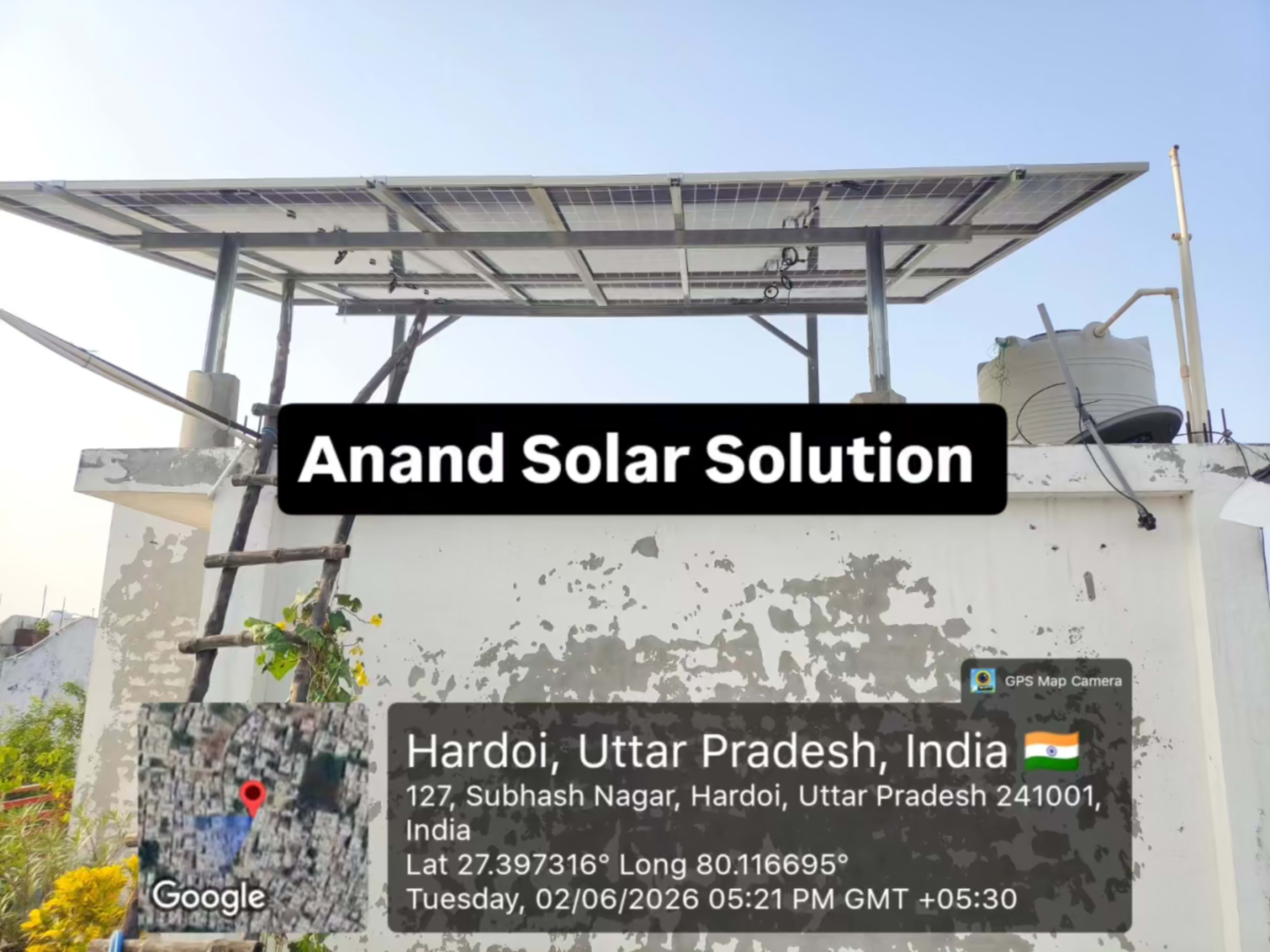 3kW Residential Solar Installation with ₹78,000 subsidy under PM Surya Ghar Yojana at Hardoi Uttar Pradesh  — installed by Anand solar solution