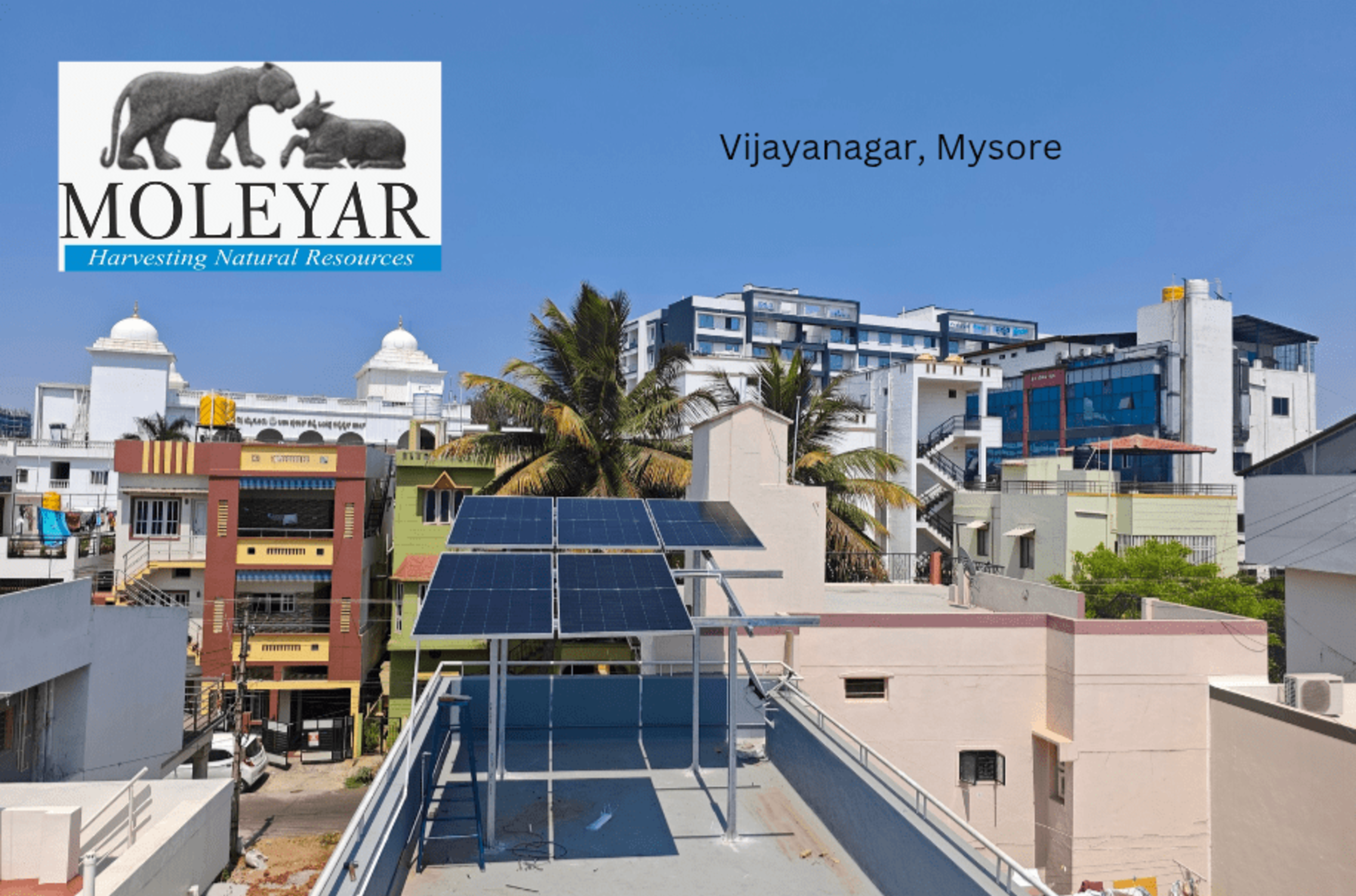 3kW Residential Solar Installation with ₹75,500 subsidy under PM Surya Ghar Yojana at Vijayanagar, Mysore — installed by Moleyar Renewables