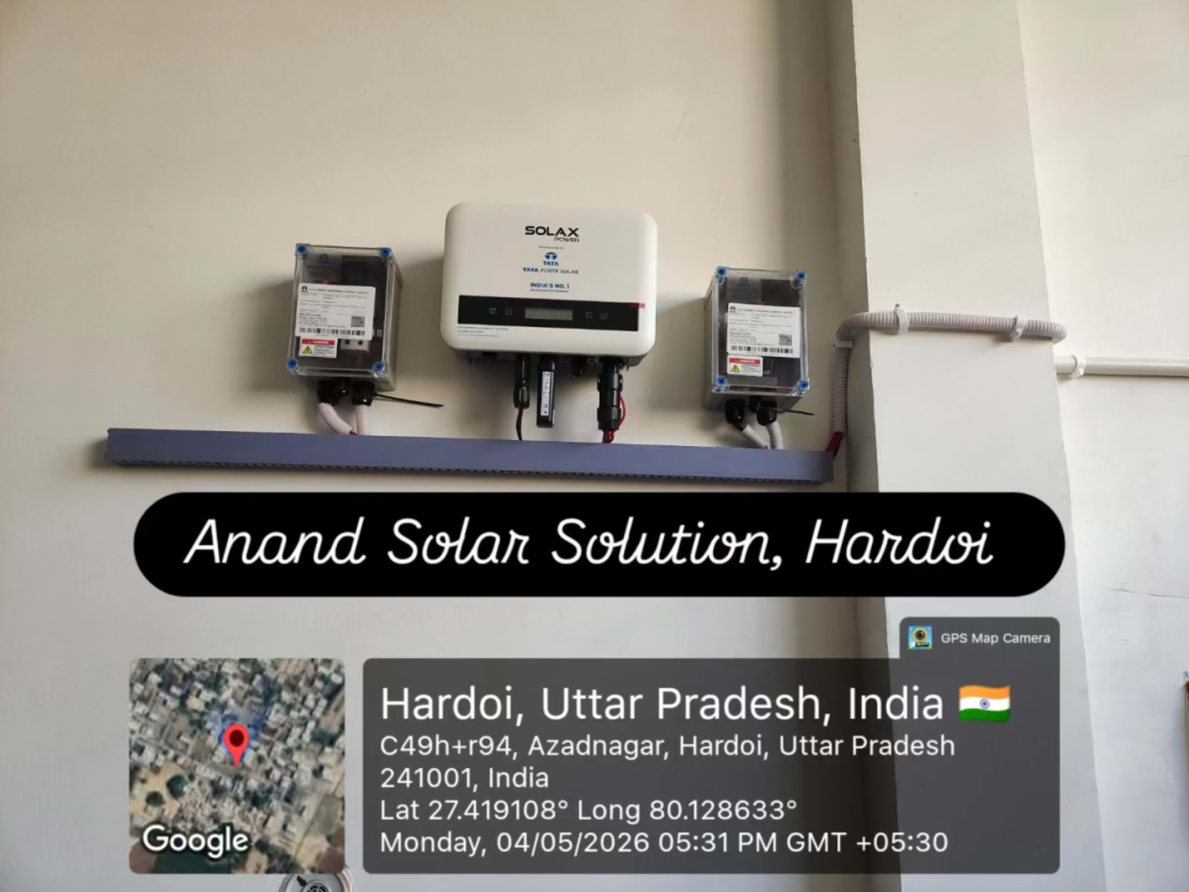 3kW Residential Solar Installation with ₹78,000 subsidy under PM Surya Ghar Yojana at Hardoi — installed by Anand solar solution