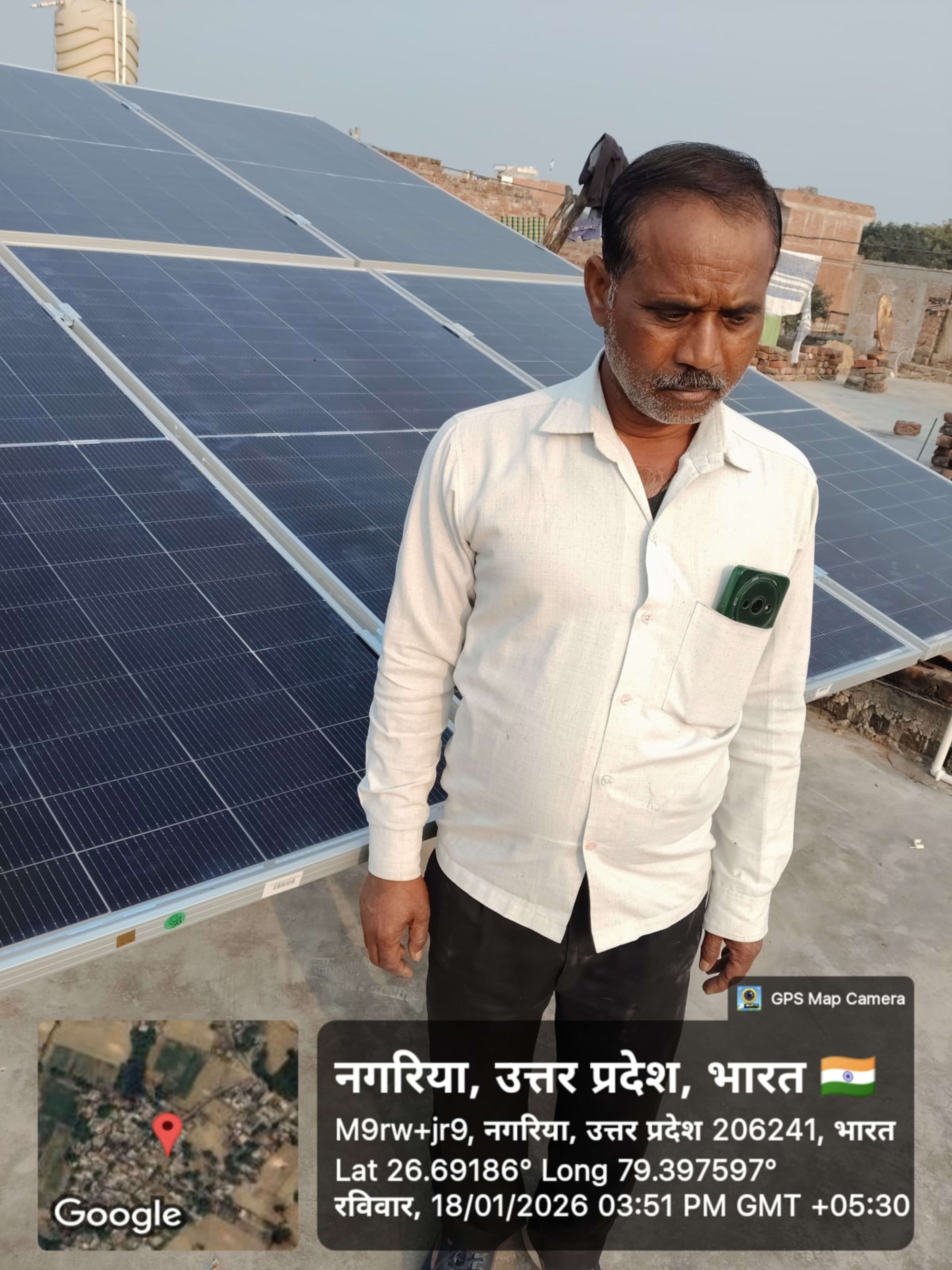 3kW Residential Solar Installation with ₹1,08,000 subsidy under PM Surya Ghar Yojana at Auraiya — installed by J.S. ENTERPRISES & SOLAR TECH