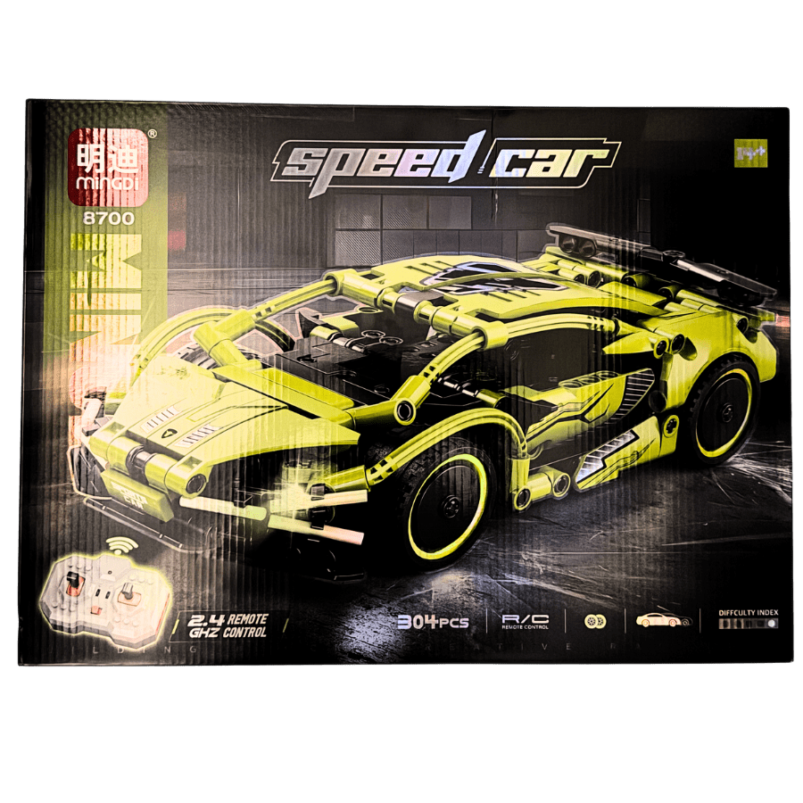 Building Block RC Racing Sports Car | 2.4 Ghz Remote Control | Pure Green