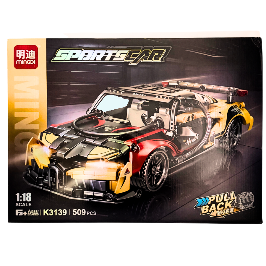 Building Block RC Racing Sports Car | 2.4 Ghz Remote Control | Yellow & Red