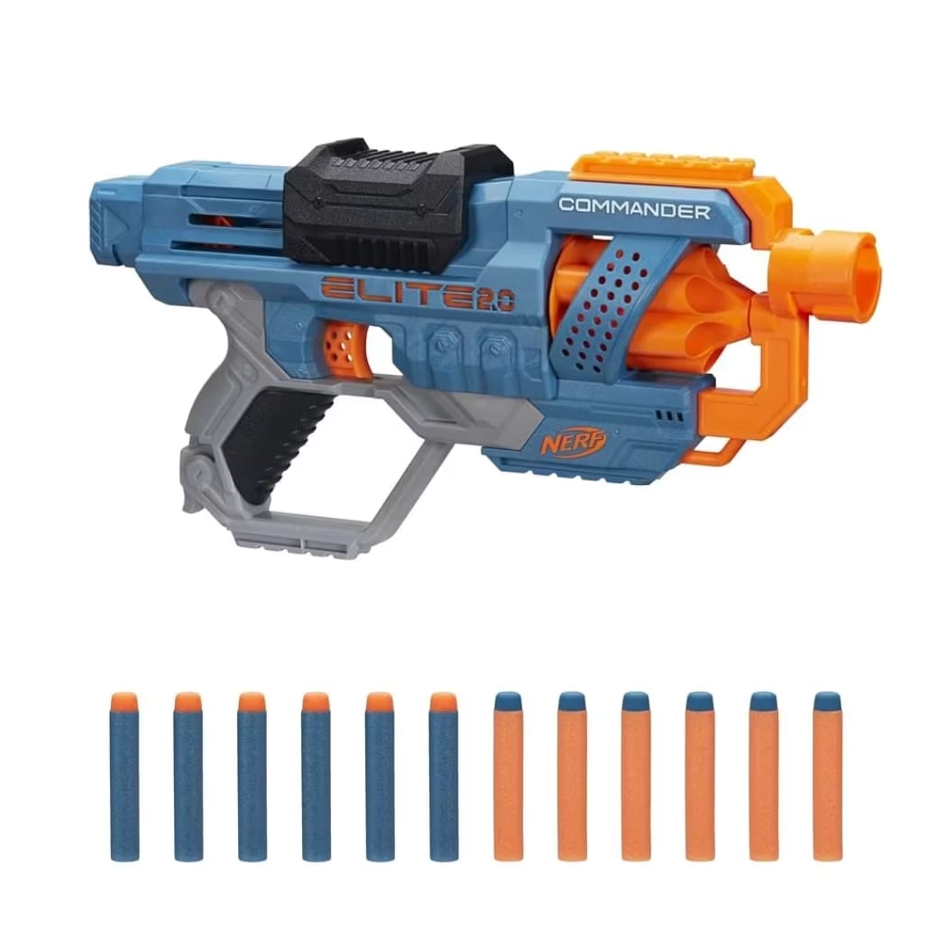 Nerf Elite 2.0 Commander RC-6 Blaster | 12 Elite Darts | 6-Dart Rotating Drum