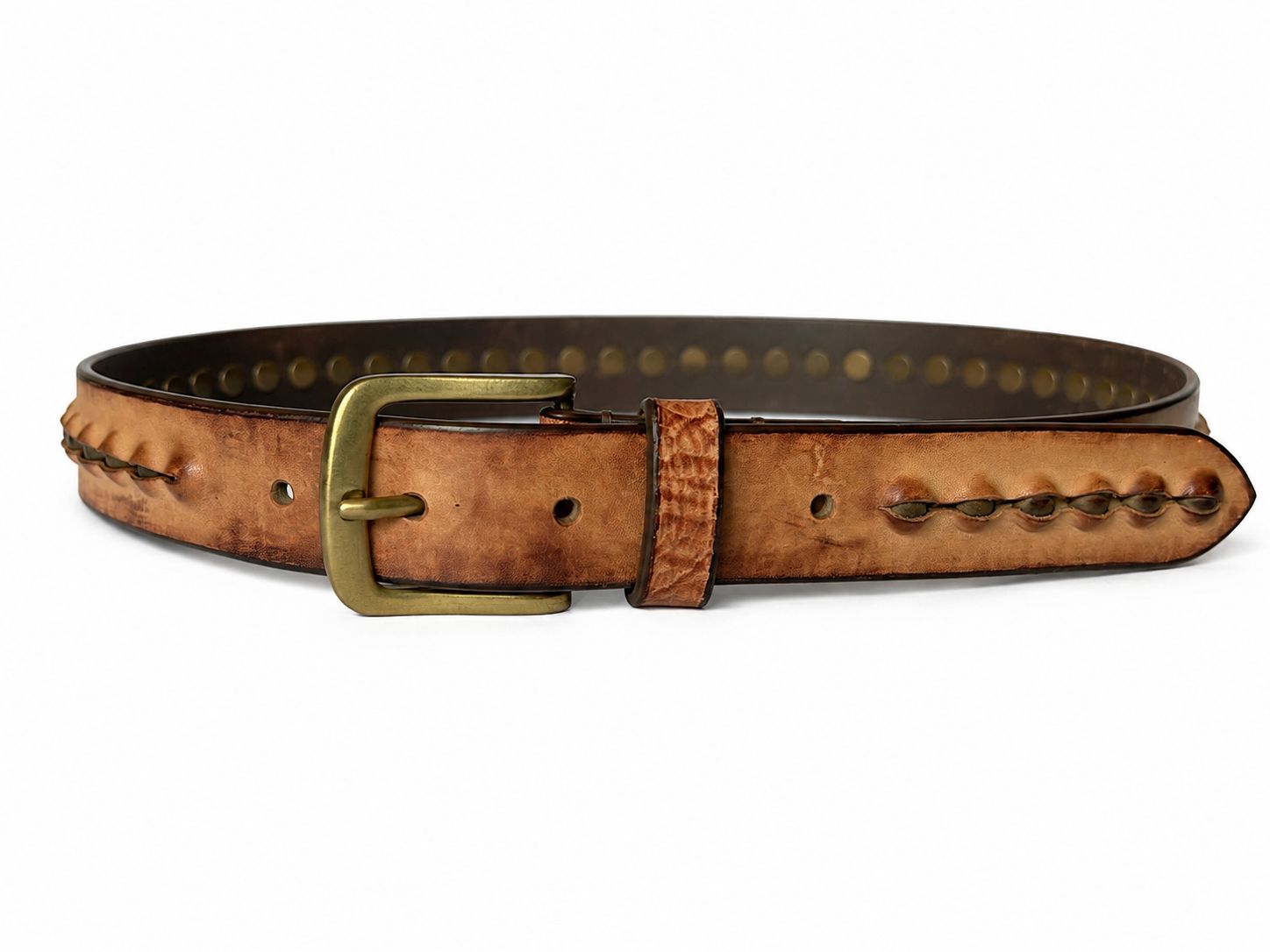 Vintage Braided Leather Belt for Women