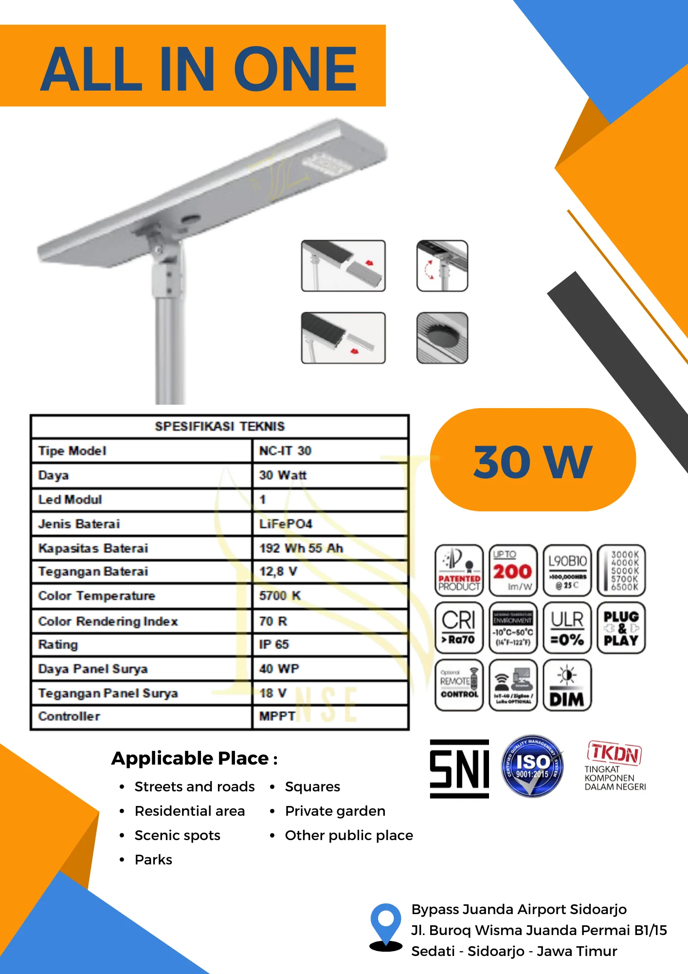 ALL IN ONE SERIES 30W, 40W, 50W, 60W, 90W, 120W