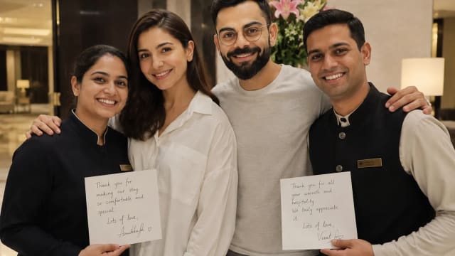 Anushka Sharma and Virat Kohli Win Hearts with Warm Gesture for Hotel Staff
