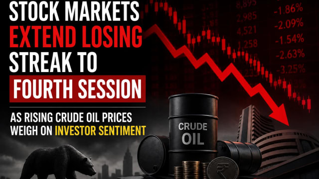 Stock Markets Extend Losing Streak to Fourth Session as Rising Crude Oil Prices Weigh on Investor Sentiment