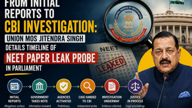 From Initial Reports to CBI Investigation: Union MoS Jitendra Singh Details Timeline of NEET Paper Leak Probe in Parliament