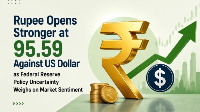 Rupee Opens Stronger at 95.59 Against US Dollar as Federal Reserve Policy Uncertainty Weighs on Market Sentiment