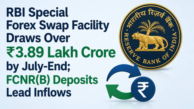 RBI Special Forex Swap Facility Draws Over ₹3.89 Lakh Crore by July-End; FCNR(B) Deposits Lead Inflows