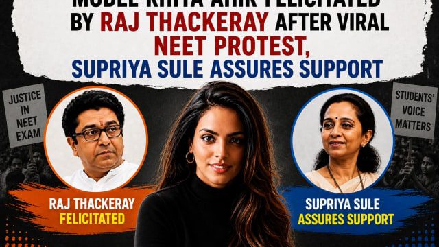 Model Rhiya Ahir Felicitated by Raj Thackeray After Viral NEET Protest; Supriya Sule Assures Support