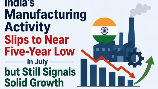 India’s Manufacturing Activity Slips to Near Five-Year Low in July but Still Signals Solid Growth
