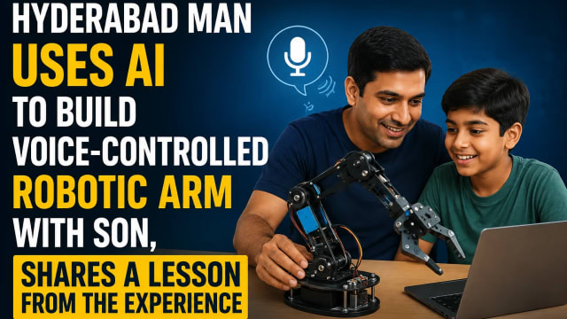 Hyderabad Man Uses AI to Build Voice-Controlled Robotic Arm With Son, Shares a Lesson From the Experience