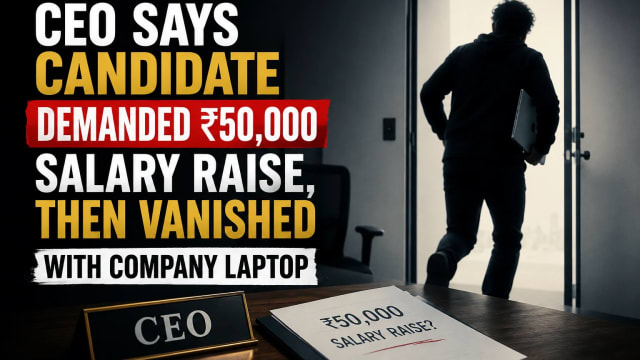 CEO Says Candidate Demanded ₹50,000 Salary Raise, Then Vanished With Company Laptop