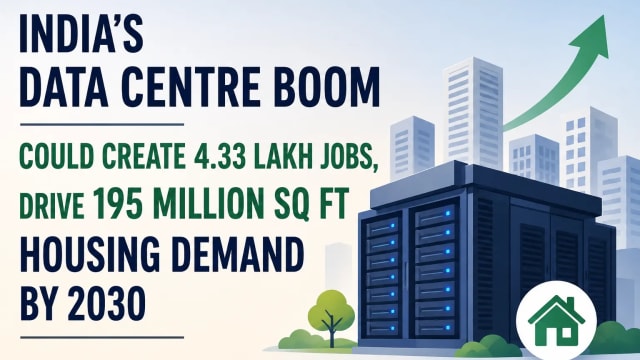 India’s Data Centre Boom Could Create 4.33 Lakh Jobs, Drive 195 Million Sq Ft Housing Demand by 2030