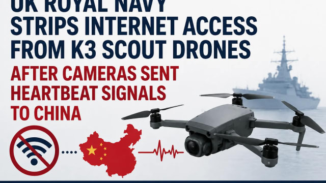 UK Royal Navy Strips Internet Access From K3 Scout Drones After Cameras Sent Heartbeat Signals to China