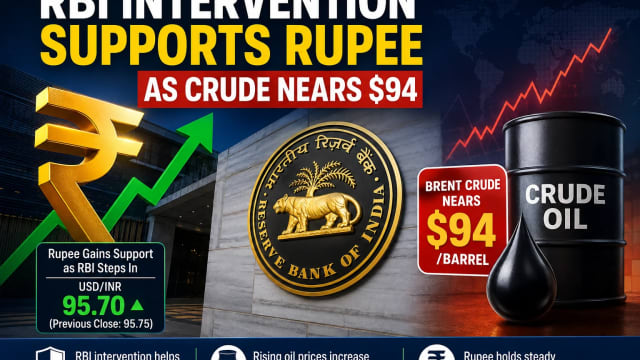 RBI Intervention Supports Rupee as Crude Oil Nears $94 a Barrel