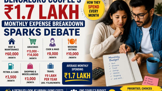 Bengaluru Couple Spends ₹1.7 Lakh a Month: Their Expense Breakdown Sparks Debate