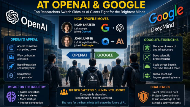 OpenAI vs Google: AI Talent War Explodes as Top Researchers Switch Sides