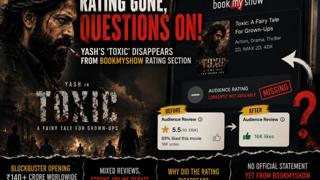 Yash’s ‘Toxic’ Rating Suddenly Disappears From BookMyShow — What Happened?