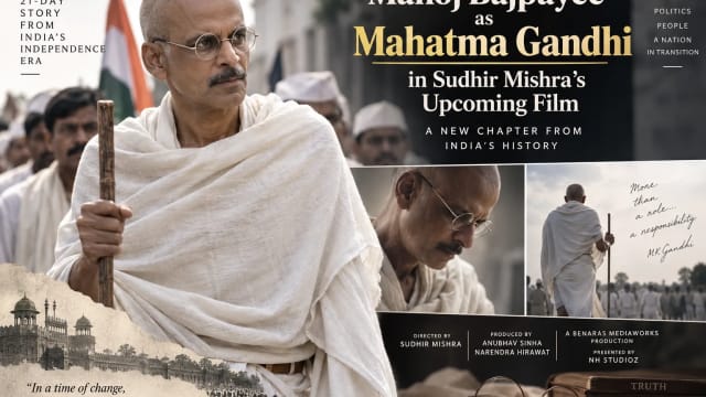 Manoj Bajpayee Transforms Into Mahatma Gandhi for Sudhir Mishra’s New Film; First Look Gets Attention