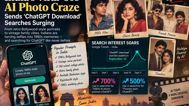 India’s ’80s AI Photo Craze Takes Off as ‘ChatGPT Download’ Searches Surge