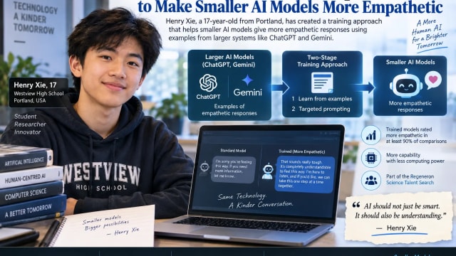 17-Year-Old Henry Xie Trains Smaller AI Models to Give More Empathetic Responses