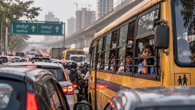 2 Km in 2 Hours: Bengaluru School Bus Gridlock Leaves Parents Helpless — What Went Wrong in Varthur?
