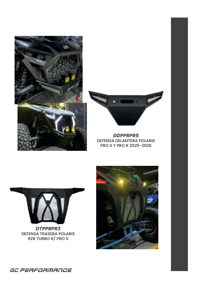 Defensa Delantera Polaris PRO S y PRO R 2025-2026 – Catálogo página 4