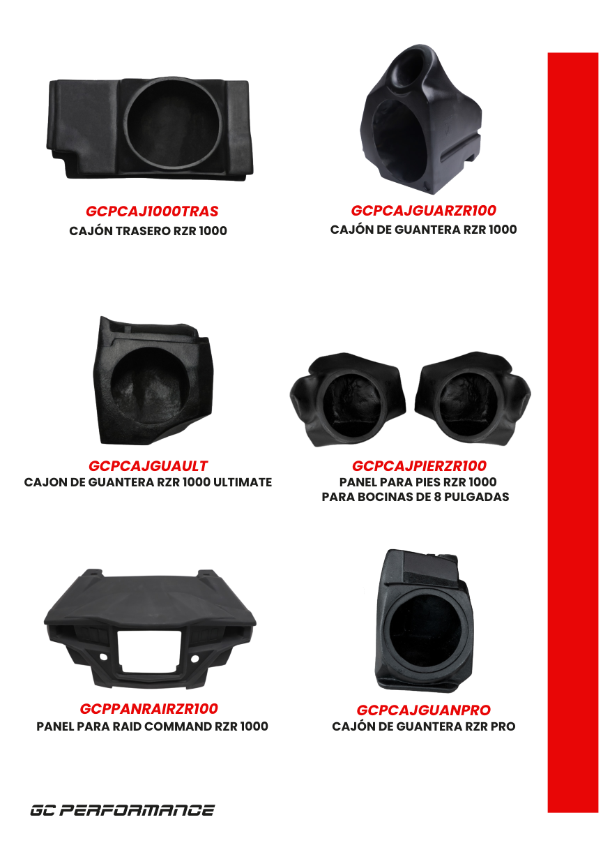 Cajón Trasero RZR 1000 – Fibra de Vidrio – Catálogo página 3