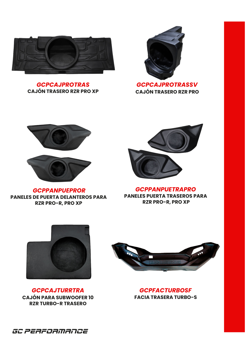 Cajón Trasero RZR PRO XP – FRP – Catálogo página 4