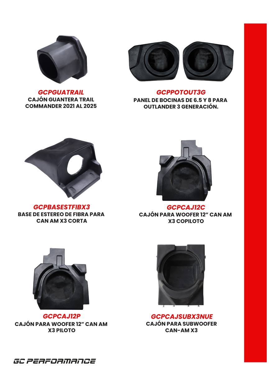 Cajón para Woofer 12" Can-Am X3 – Copiloto – Catálogo página 5