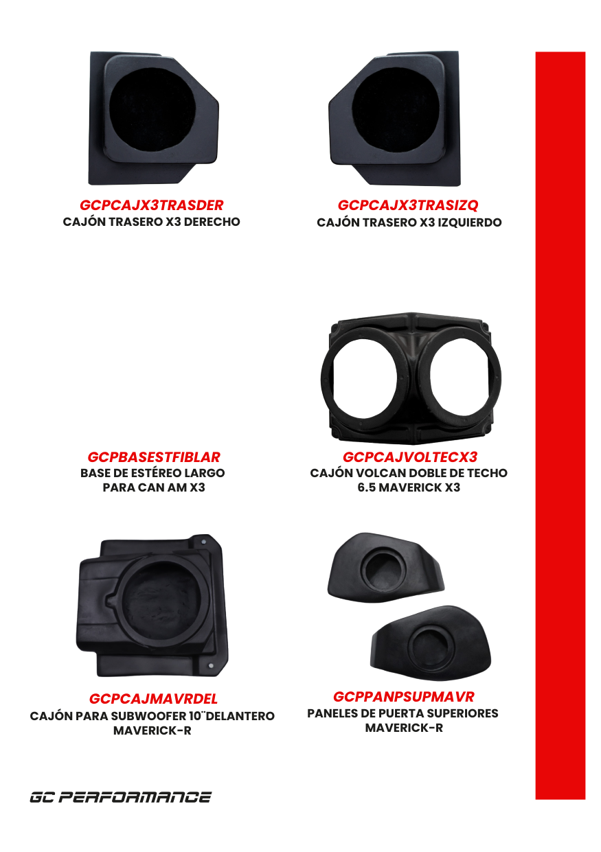 Cajón para Subwoofer 10" Delantero – Maverick R – Catálogo página 6