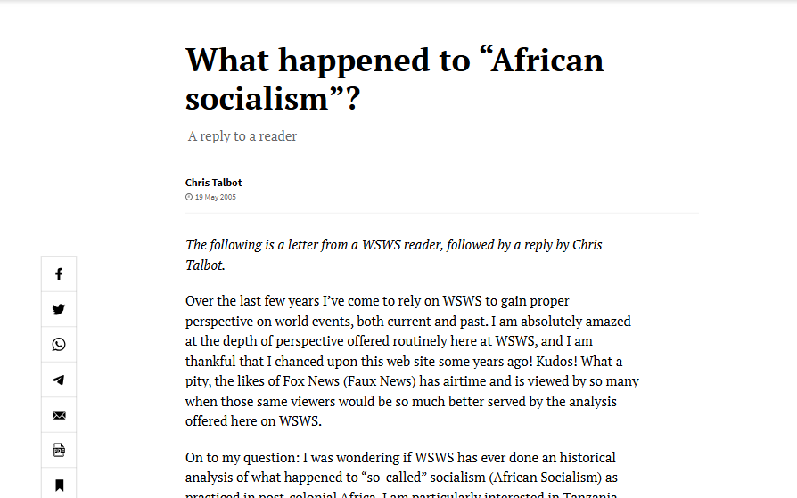 What happened to “African socialism”?