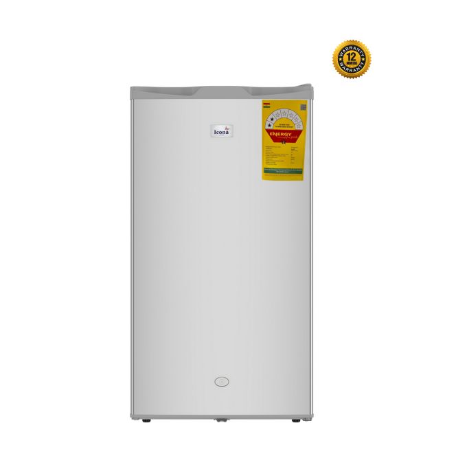 ICONA ILRF-100VS - Table Top Single Door Refrigerator - 90 Litres - Silver + 12 Months Warranty
