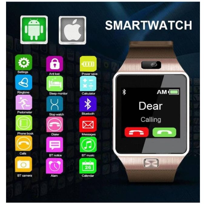 Quality Smart Watch With Sim card Slot - Black