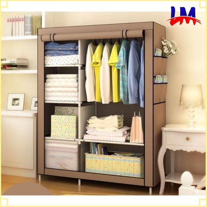 LM Portable Wardrobe - 6 Shelves - Coffee