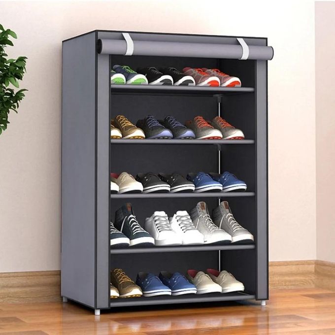 5 Tier Shoe Wardrobe - Grey