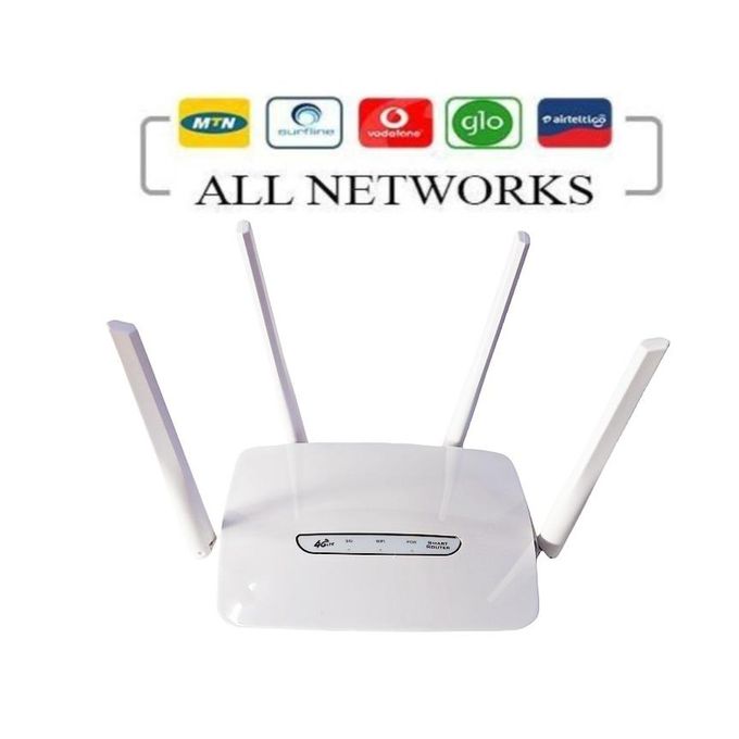 Universal High Speed 4G LTE Wireless Cat 4 Router With Sim Card Slot- For Business & Home Use - White