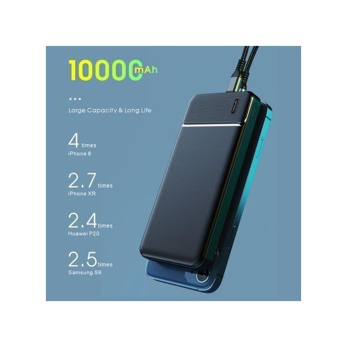 10000mAh Power Charge Bank Compact LCD Black