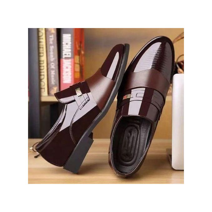 BLWOENS Men's Tuxedo Dress Shoes Classic Formal Oxfords Faux Patent Leather Shoe Lace-up Dress Shoes for Business Wedding Suit - Black