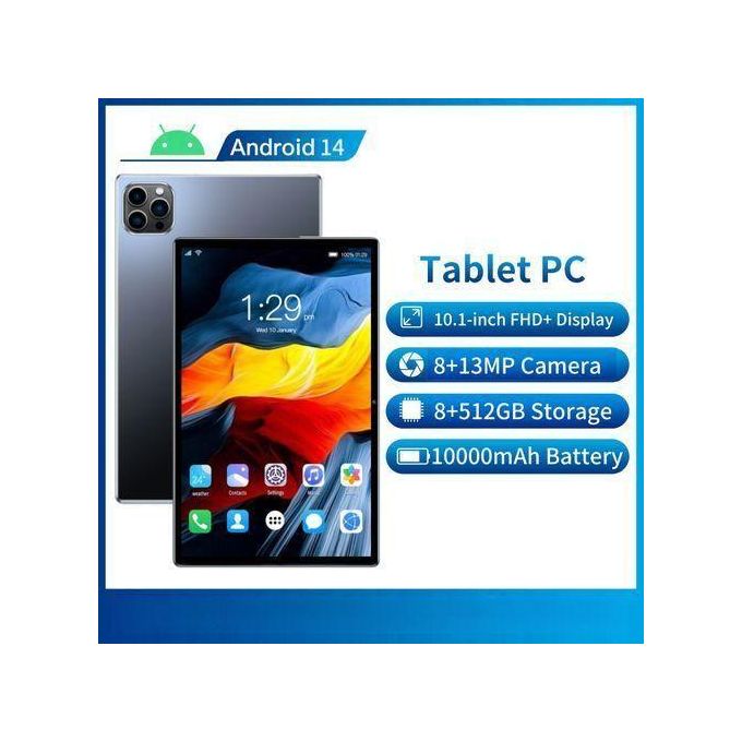 Wudytim Adults Android Tablet Support Sim Card Big Storage 13mp Rear Camera