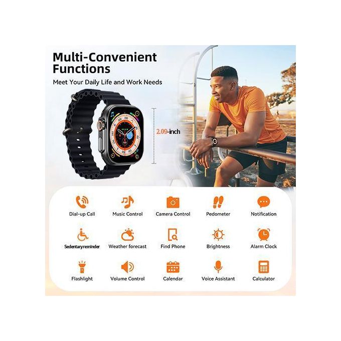 SUNDASELF 2.09''inch T900U Smart Watch Dual Band 2-in-1 With Bluetooth Headset