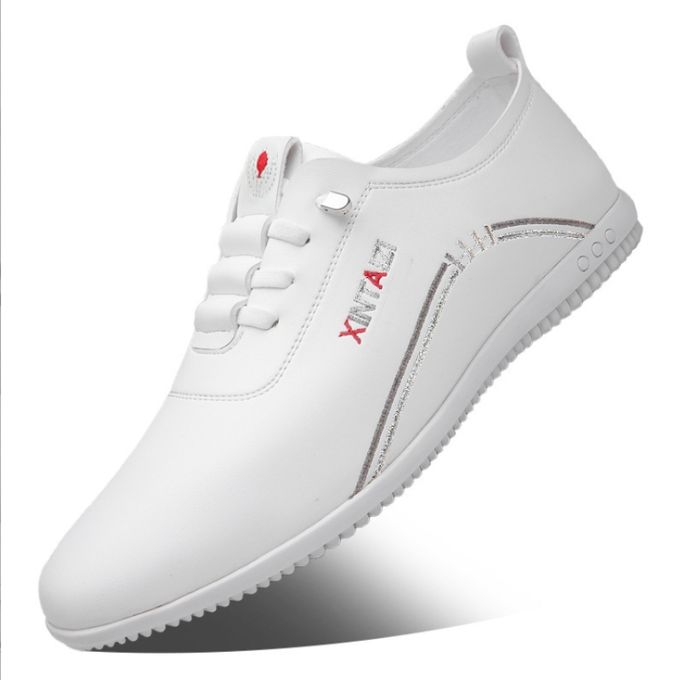 Low-Top Lace Up Sneakers - White