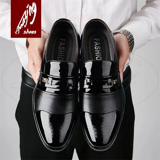 Amazing Men Fashion British Business Leather Shoes - Black