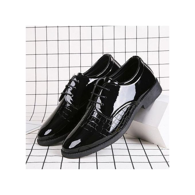 AIDAILU Men's Formal Leather Shoes Business Elegant British Style Shoes - Black