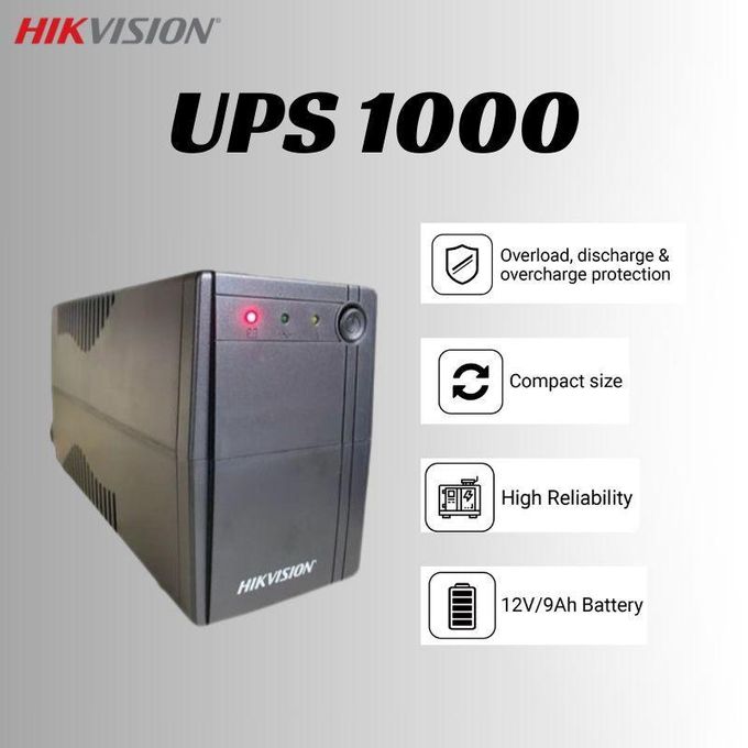 Hikvision Uninterrupted Power Supply (UPS) 1000 - Black