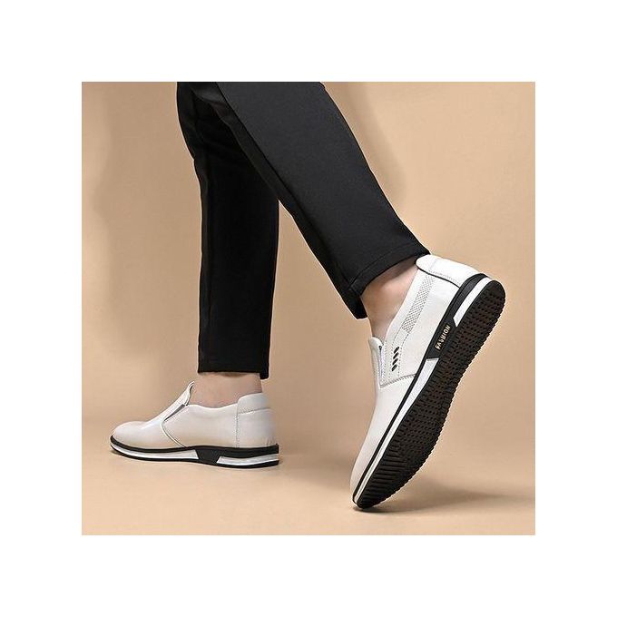 Formal Business Office Casual Loafers PU Shoes White