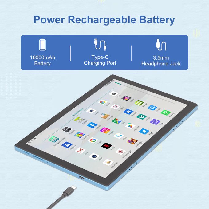 C Idea CM8200 10.1 Inch TabIet Android 14 Lightweight Adult Tablet with 8GB RAM 1TB ROM with Case