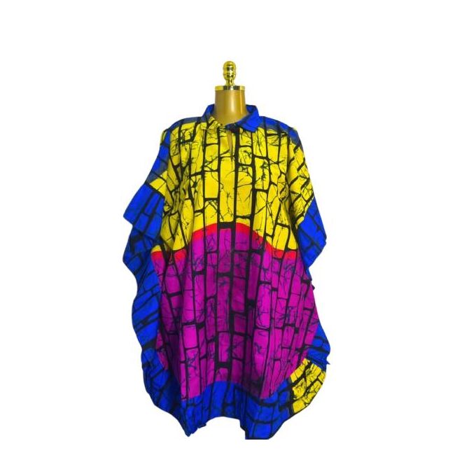 African Printed Maxi Straight Dress - Multicolor